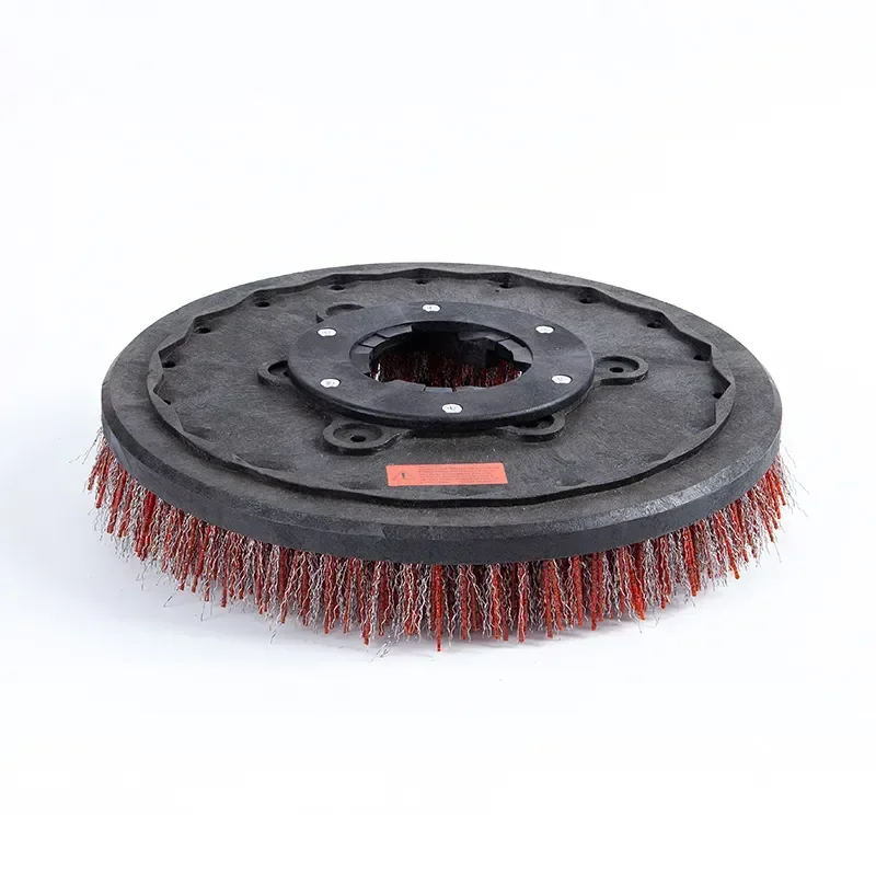 floor scrubber brush bristle material guide